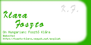 klara foszto business card